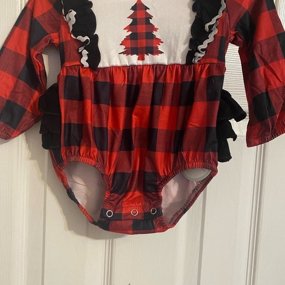 New Buffalo Plaid Holiday Romper - Picture 4 of 7